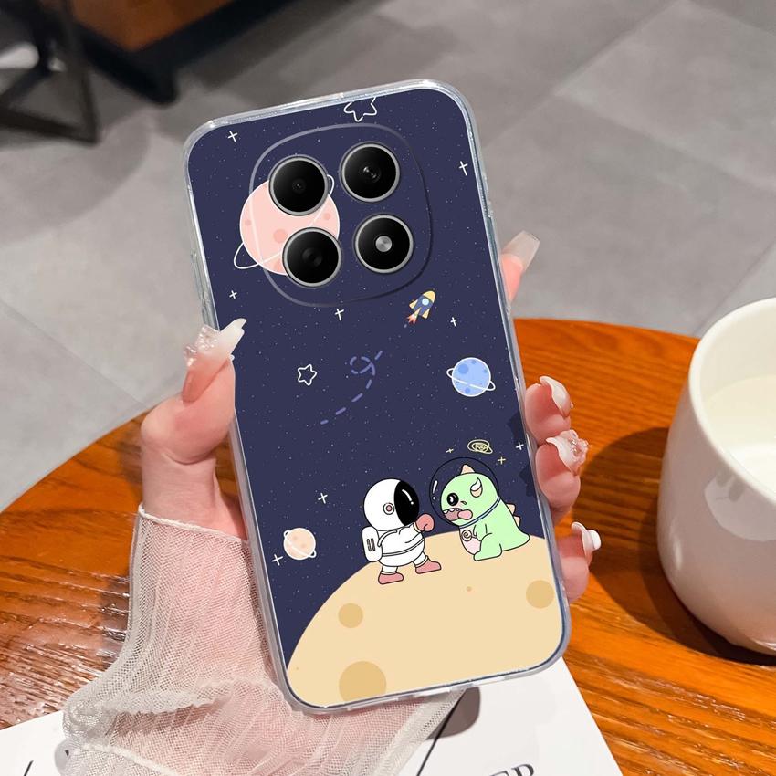 Подходит для Redmi Note 15 14 Pro 14S 15 15C A5 A1 Популярный Креативный Чехол для Телефона с Буквами и Узорами Прозрачный Силиконовый Нескользящий Чехол для Корпуса Redmi