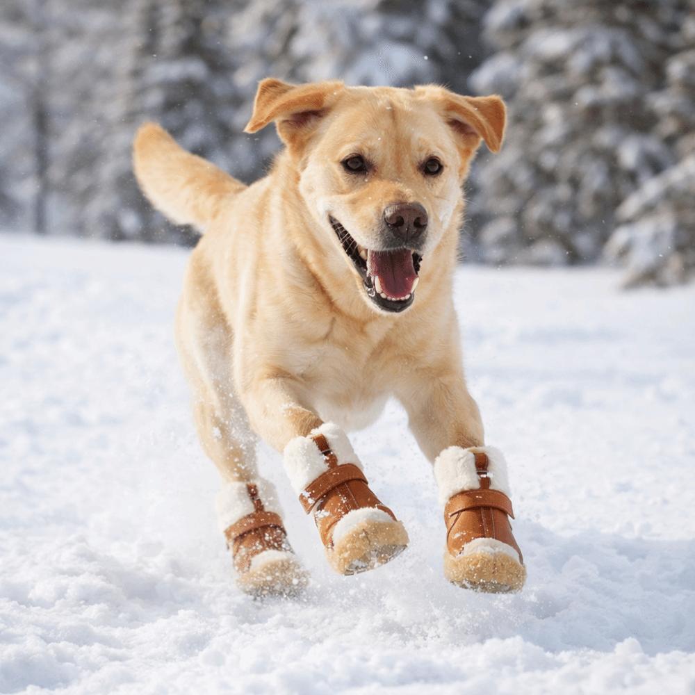 4 pcs/set Fashion Waterproof Winter Dog Shoes Adjustable Thicken Pet Warm Boots Wear-Resistant Dog Snow Boots Autumn Winter