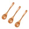 Kicoriya 3-Piece Set of Natural Wooden Cafe-Style Teaspoons, Japanese Quality, for Coffee, Dessert, and Tea