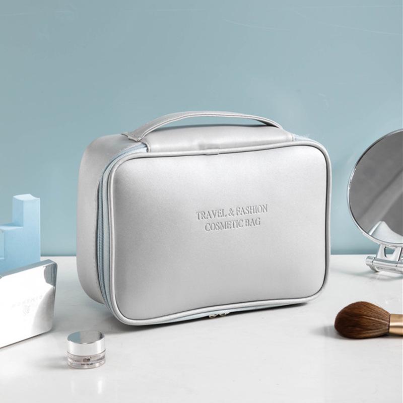 Женская водонепроницаемая дорожная косметичка из ПУ кожи, большой вместимости, с возможностью нанесения логотипа