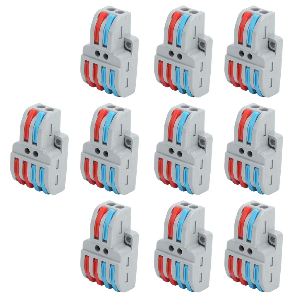 10Pcs Cable Connector Color Quick Wiring 2 In 4 Out Terminal Block Connection LT?422