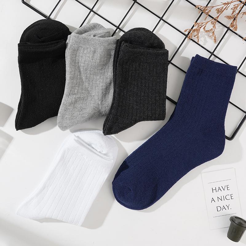 1 Pair Men‘s Socks Casual Business Stripe Socks Deodorant Breathable Black Man Travel Winter Socks
