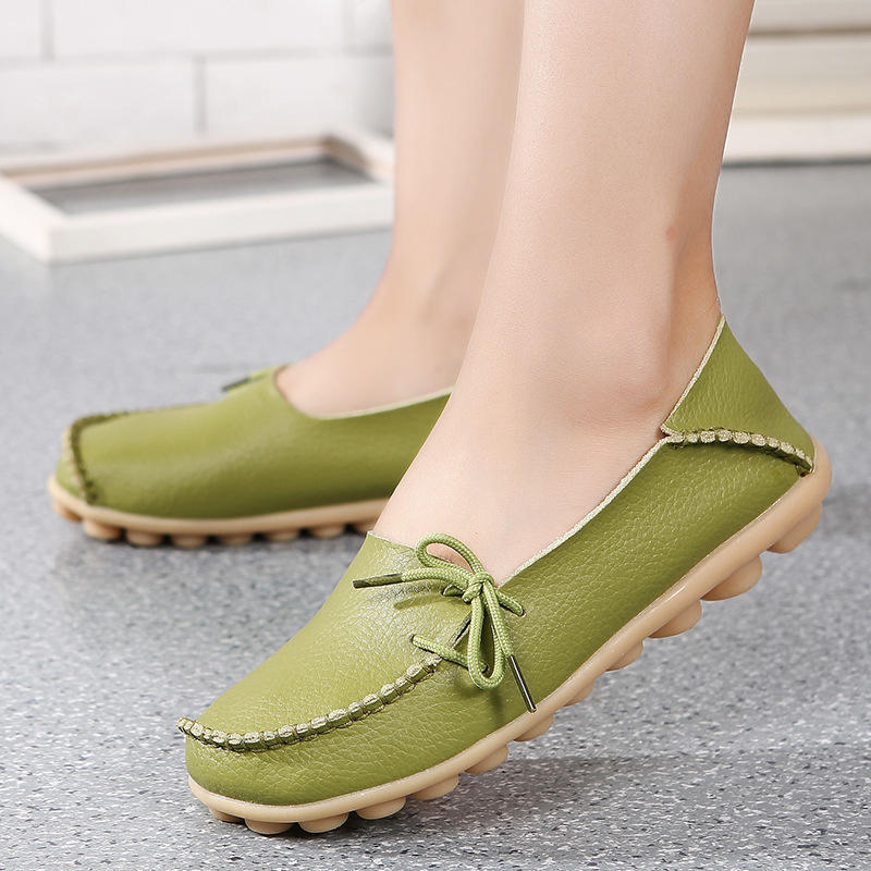 Модная женская обувь Женские туфли на плоской подошве Мягкие кожаные повседневные туфли на плоской подошве Летние черные лоферы Женские мокасины Балетки Zapatos Mujer