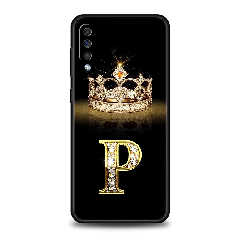 Чехол для телефона с бриллиантовой короной и буквой A для Samsung Galaxy A12 A32 A50 A70 A20E A20S A10 A10S A22 A30 A40 A42 A52 5G A02S A04s