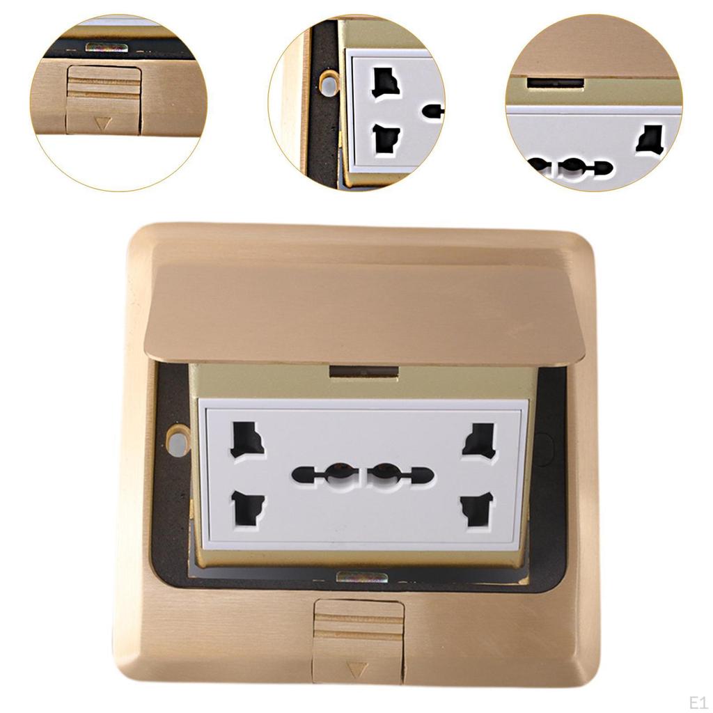 Напольная коробка Комплект электрической розетки Бытовая Медь Домашний офис Зарядная станция Столешница Тампер