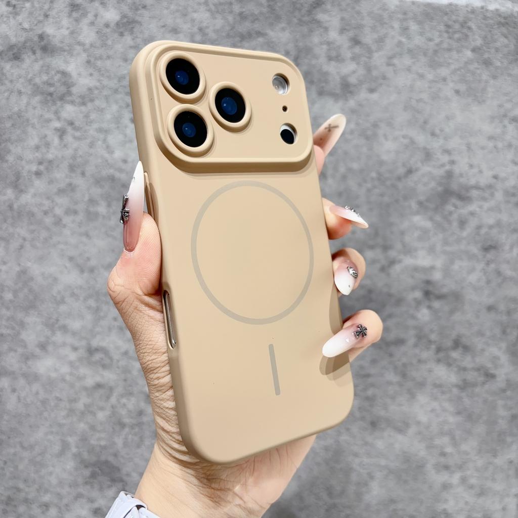 New model Pure Color Liquid for Magnetic Wireless Charge Case for For Iphone 17 16 15 14 13 Pro Max Lens protector Cover