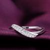 925 Sterling Silver Twisted AAA Zircon Ring Fashion Wedding Jewelry