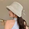 Curled Plaid Sun Hat Summer Fisherman Caps Fashion Plaid Bucket Cap  for Women