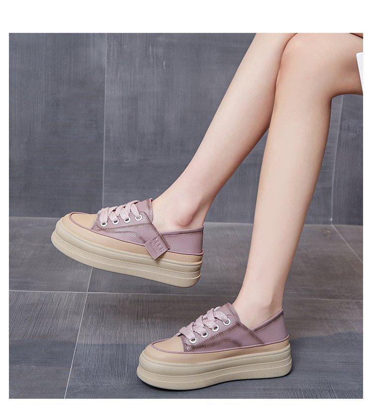 Маленькие белые туфли с мягкой подошвой, женская обувь на толстой подошве, весна 2025, новая модная дышащая универсальная повседневная обувь