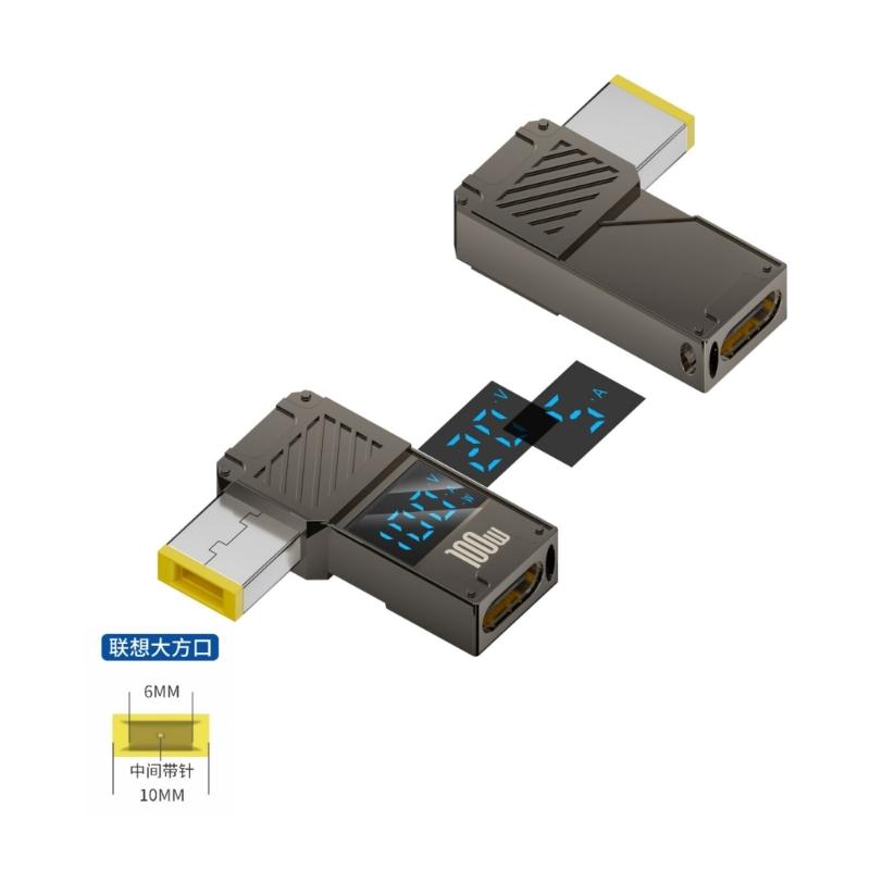 USB C к постоянному току 100 Вт PD Разъем Type C «мама» к «папа» с цифровым дисплеем для мониторов Напряжения Ток Мощность