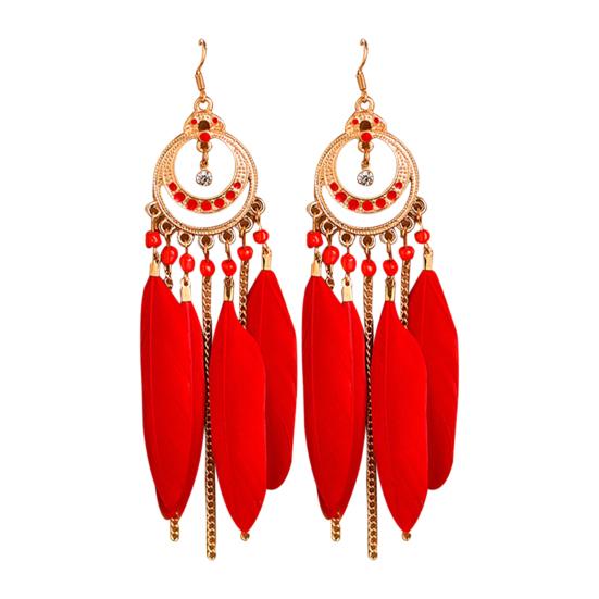 1 пара женских серег-подвесок в богемном стиле, этнические серьги с синтетическими перьями, изысканные женские серьги-подвески