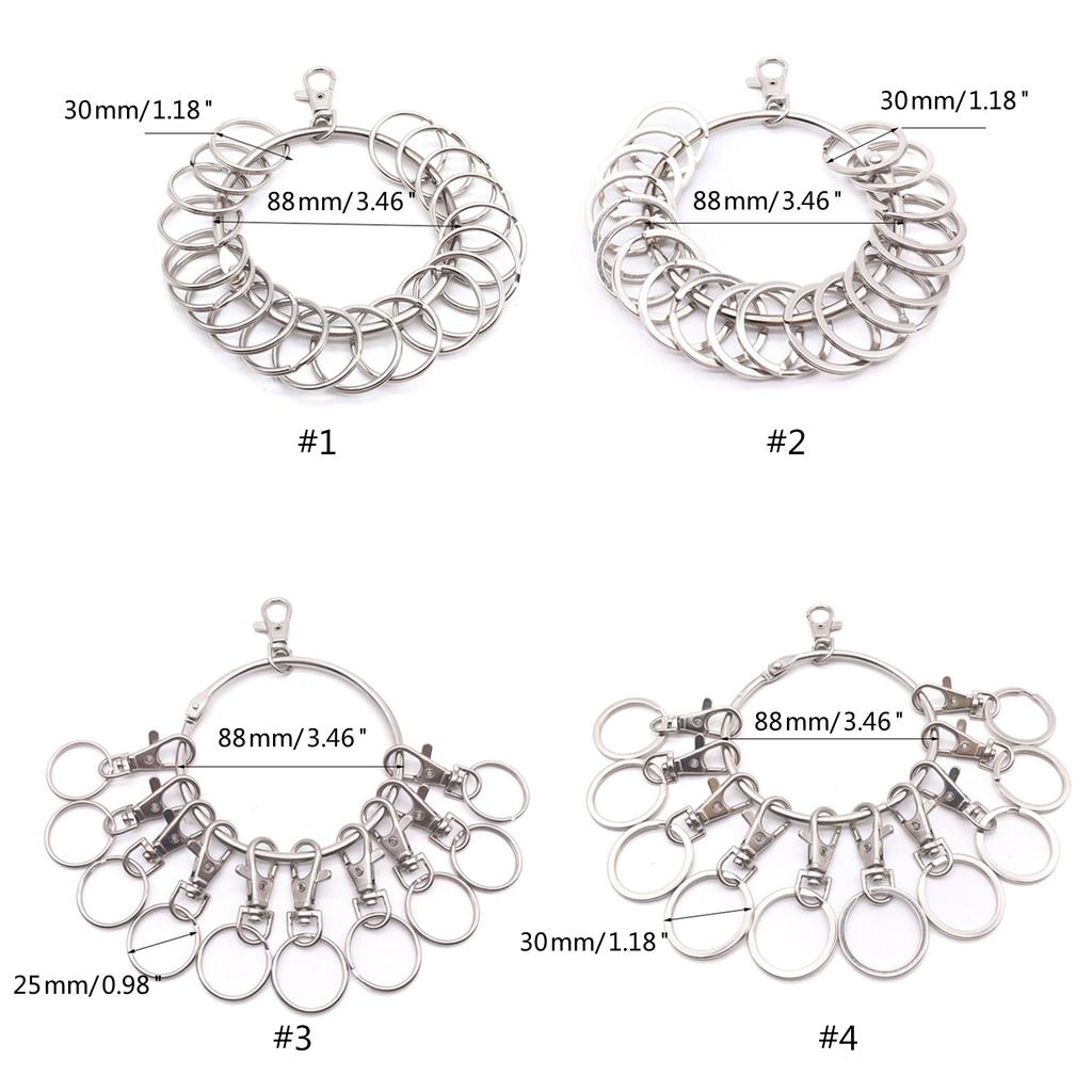 Большой круглый органайзер для брелоков с карабином-лобстером, портативное металлическое кольцо-держатель для ключей, аксессуары для ключей, простой в использовании