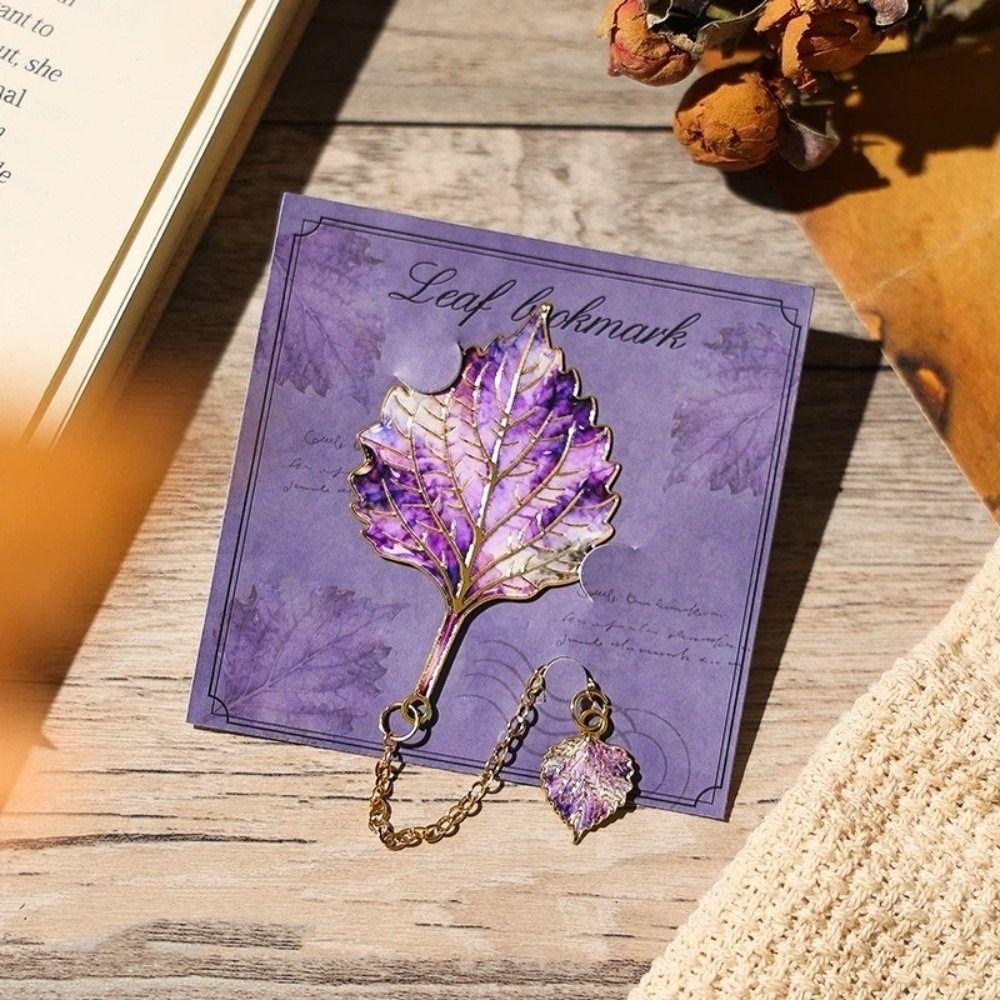 Exquisite Craft Metal Bookmark Pendant Design Book Separator Leaf Bookmark Student Reading