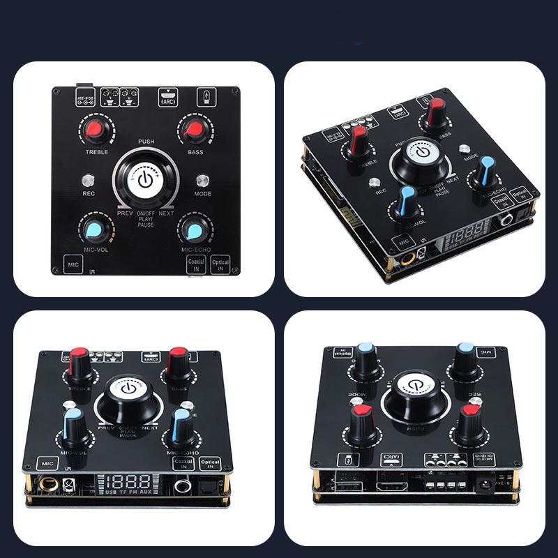 Dual Microphone Karaoke Machine Bluetooth 5.0 Sound Power Amplifier Integrated Amp & U-Disk Player Home Audio Subwoofer System