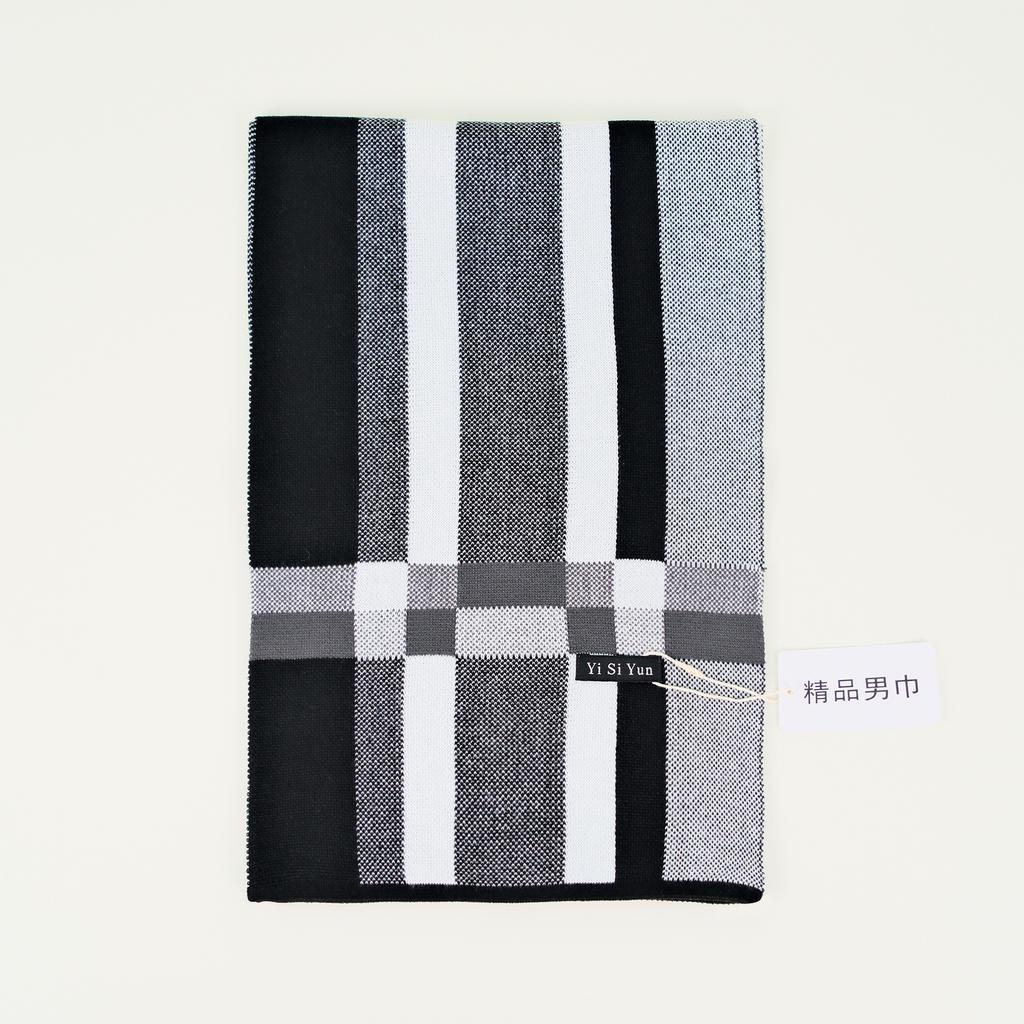 Men's Classic Winter Scarf Cashmere Feel Winter Scarves Long Formal Soft Scarf for Men Casual Scarves Luxuriously Plaid Scarf