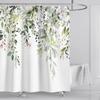 Watercolor Leaves Top Plants and Flowers Bathroom Decor Shower Curtain with Hooks Waterproof Suitable for Bathroom Decoration