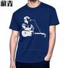 Teeshirt Short Sleeve Streetwear Tshirts Man Playing Guitar Silhouette Travel Everyday Tees Minimalist Quickdry Oversized Tee