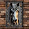 1PC 3D Metal Horse Head Wall Art Contemporary Equestrian Wall Decor For Home Office Bar Modern Plaque