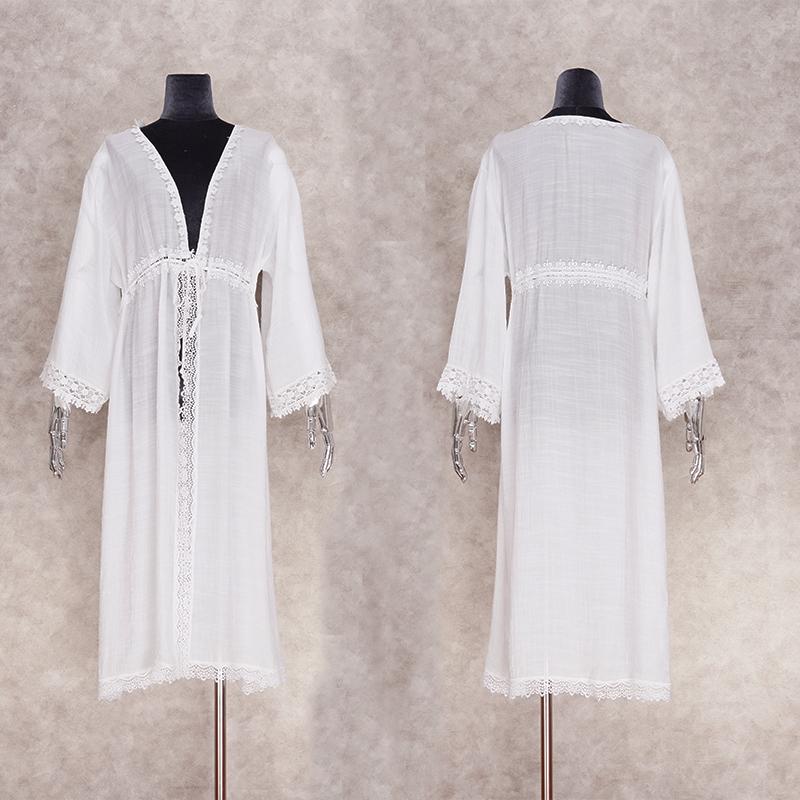 2021 сексуальное длинное белое кружевное кимоно с поясом и поясом, женская одежда больших размеров, пляжная одежда, купальный костюм, накидка Q1355