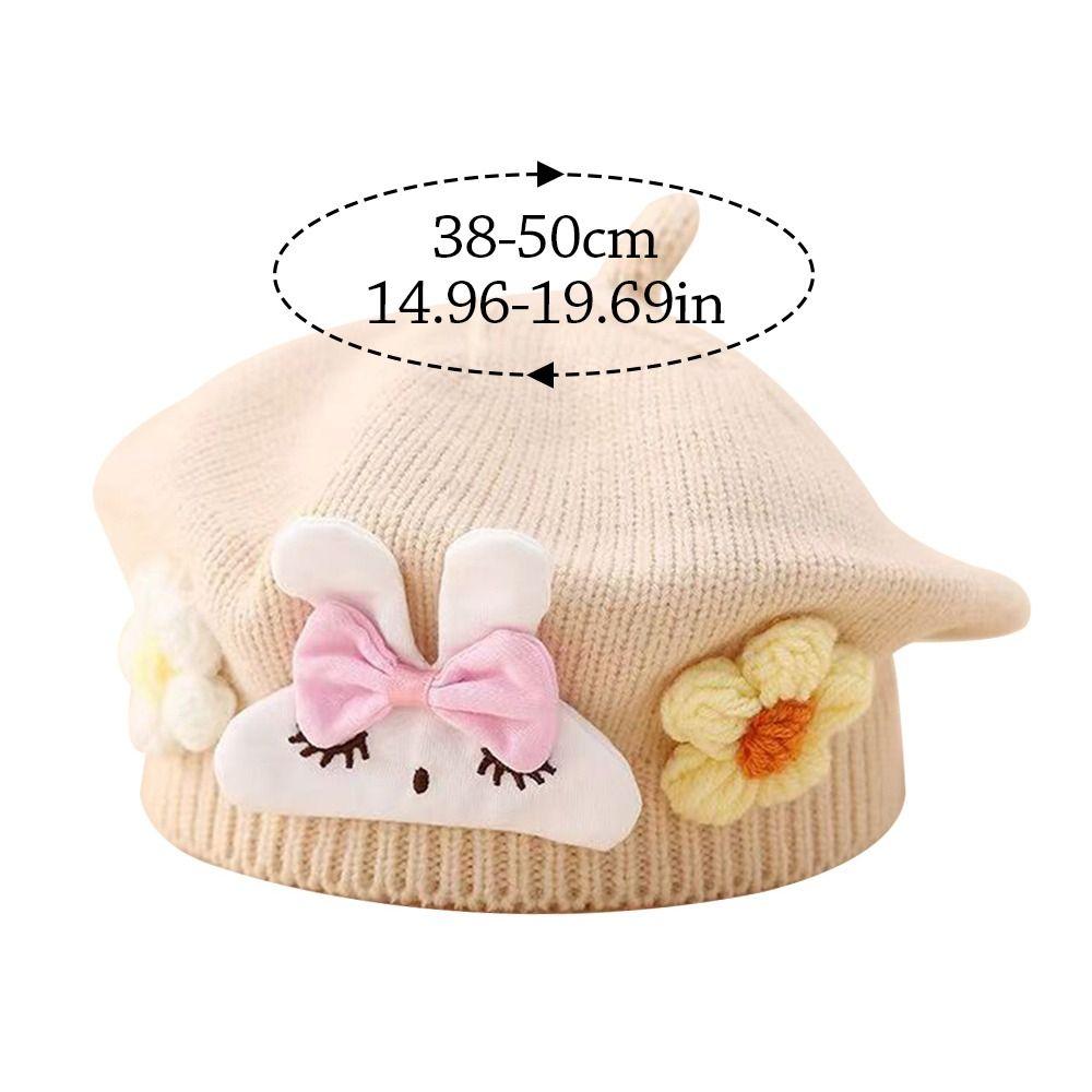 Flower Baby Beret Hat Soft Artist Painter Caps Cute Knitted Hat Infant Girls