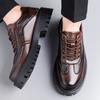 Fashion 2025 Classic Brand Men's Business Dress Shoes Retro Brown Men's Banquet Leather Shoes Thick Soled Wear-resistant Work Shoes