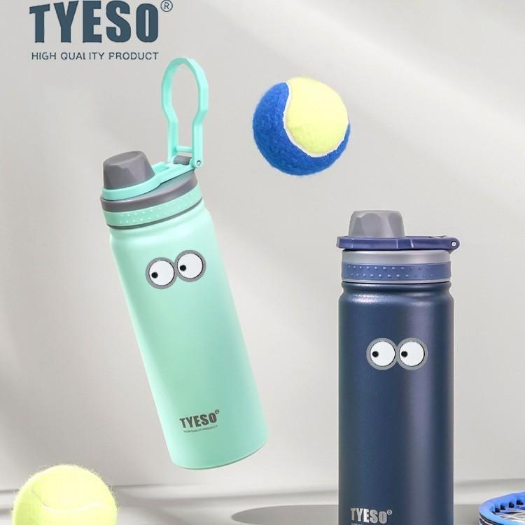 Tyeso 600ML Portable Vacuum Flasks Bottle Stainless Steel Travel Bottle Insulated Water Bottle Sport Thermal Cup Mug Aesthetic Mug with Eye Sticker