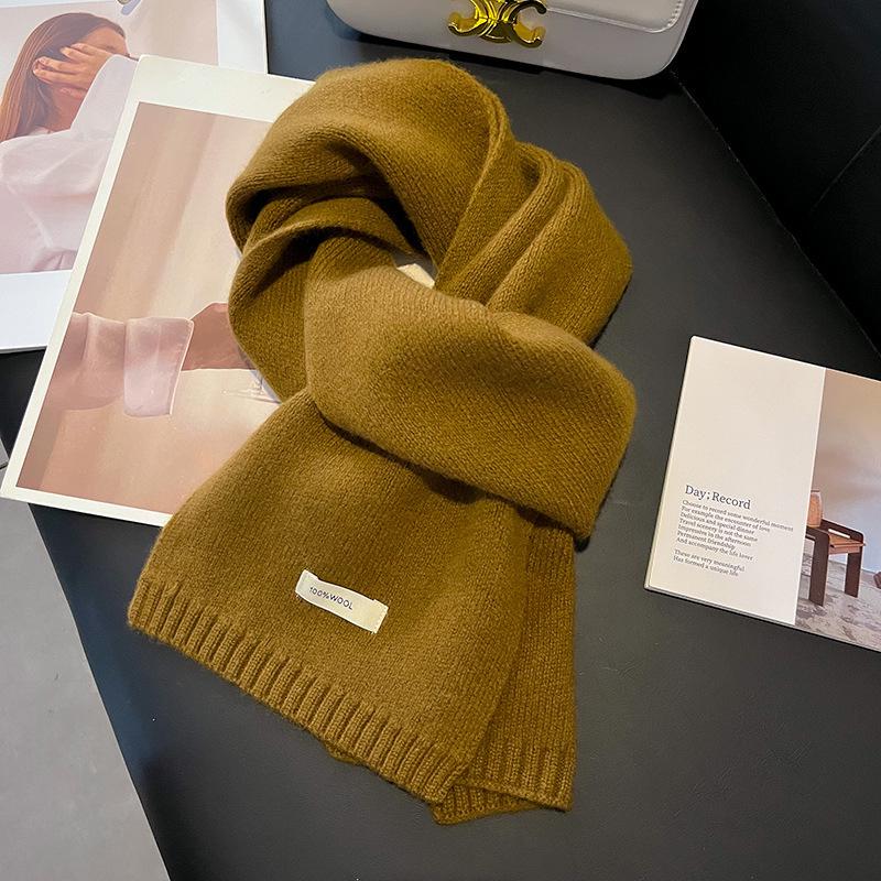 Australian Pure Wool Cashmere Scarf - Unisex Winter Warm Knitted Solid Color