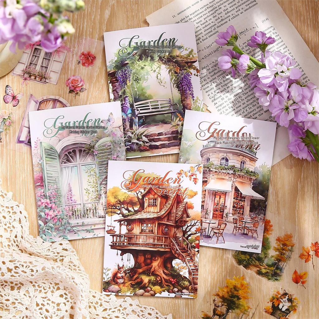 Wonderful Day PET Sticker Book: Secret Garden Series for Retro Journal DIY (20 Sheets)