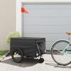 VidaXL Bicycle Trailer, Transport Cart with Hitch Bar, Bicycle Trailer with Flag for Luggage, Black 94115