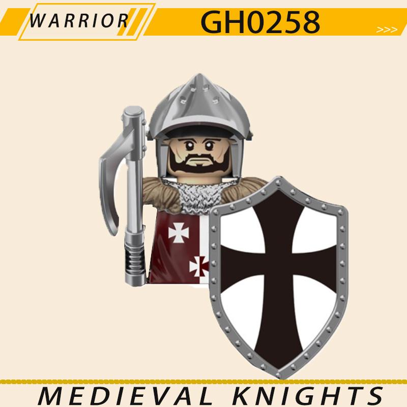 Medieval Military Jerusalem Tripoli Knight Building Blocks Castle Lionheart Hospital Teutonic Soldier Figures Warrior Bricks Toy