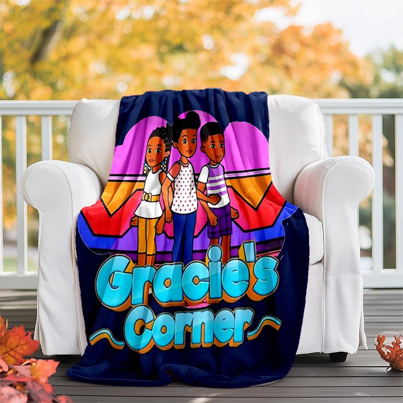 Gracie's Corner printed throw blanket—lightweight,soft,warm;versatile blanket for all seasons—perfect as &air-conditioning throw,nap blanket