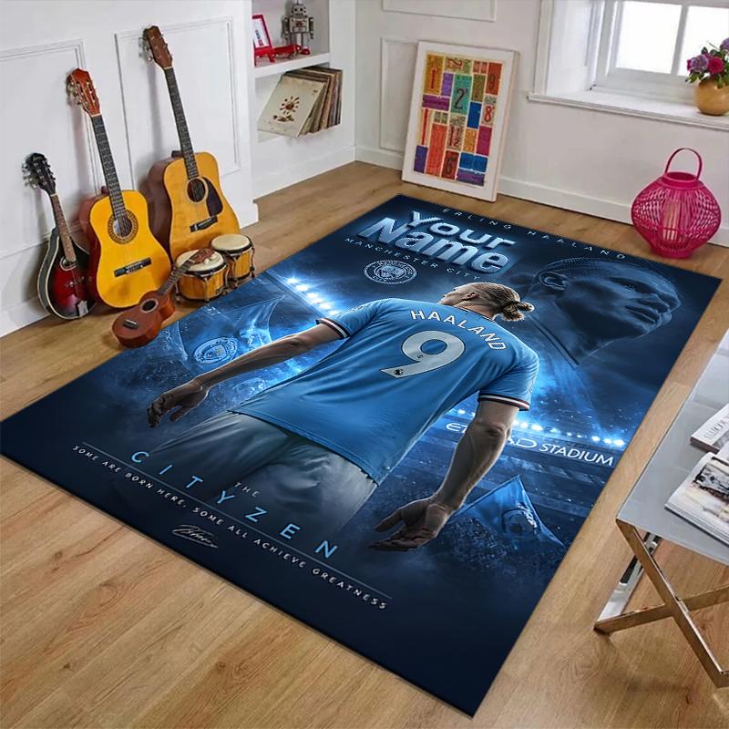 Haaland Design Area Rug Personalized Name- Non-Slip, Soft & Cozy Floor Mat for Living Room, Office - Indoor/Outdoor Carpet