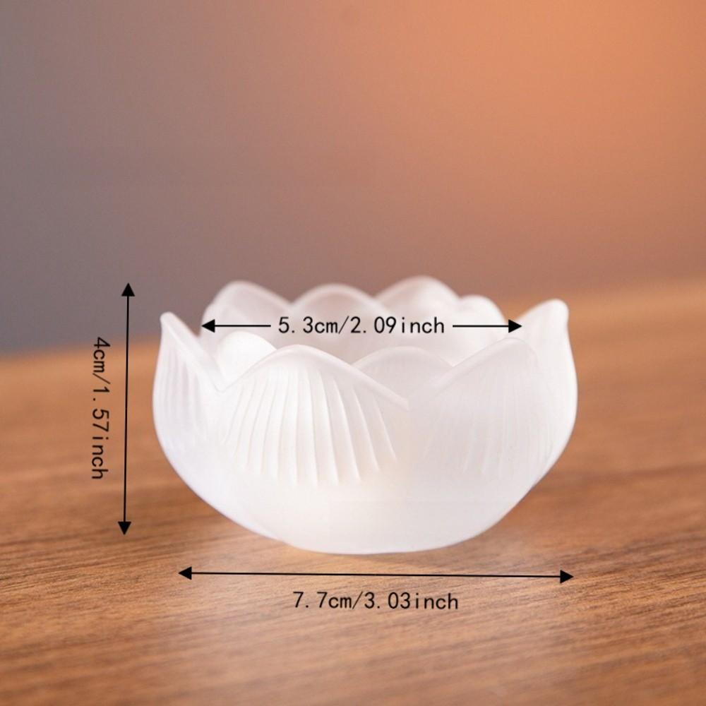 Zen Chinese Style Lotus Incense Burner Crystal Glass Lotus Censer Holder For Household Aroma