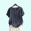 Ladies Plus Size Pullover Loose Shirt Women Casual Round Neck Print Blouses Summer Fashion Short Sleeve T-shirt