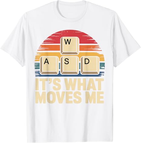 Retro WASD Gaming Keys Funny PC Gamer Design TShirt Y2k Video Game Lover Graphic Outfit Short Sleeve Saying Tee Novelty Gifts