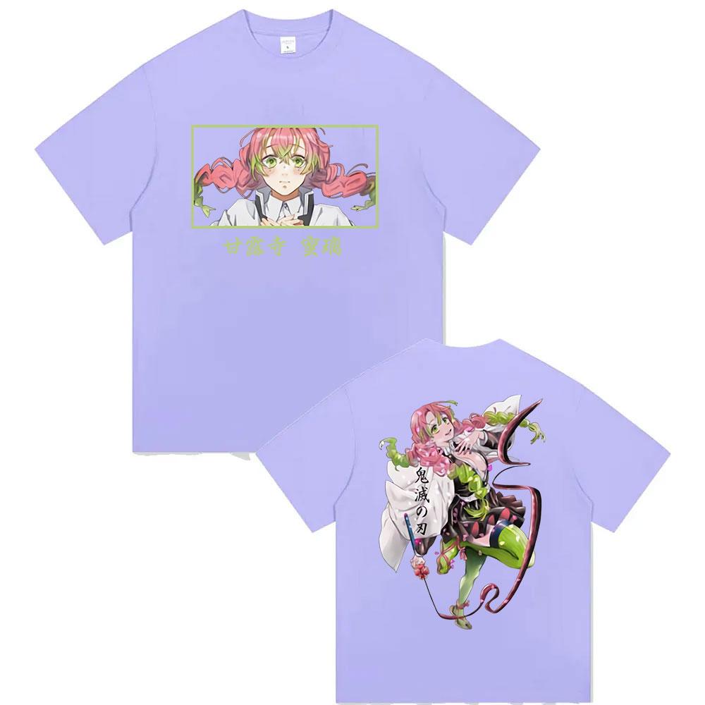 Аниме Клинок, рассекающий демонов Канроджи Мицури Футболка Kimetsu No Yaiba Эстетичная одежда Футболки Унисекс Мода Оверсайз Хлопковая футболка