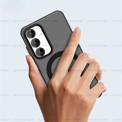 Прозрачный чехол для Samsung Galaxy S25 Plus Чехол Galaxy S25 Магнитная адсорбция Беспроводная зарядка Крышка для Samsung S25 Plus Чехол