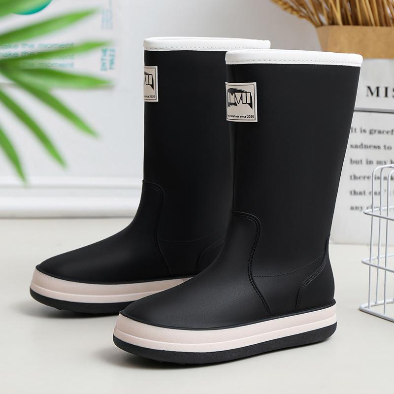 Сапоги для защиты от дождя, мужские новые зимние непромокаемые водонепроницаемые ботинки, высокие нескользящие резиновые сапоги для рыбалки, специальные рабочие резиновые ботинки