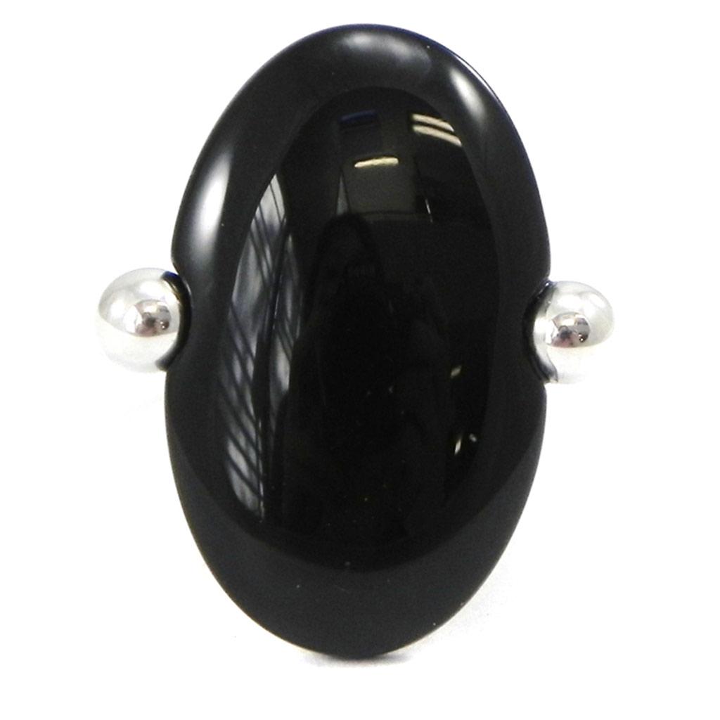 Silver Ring 'Angela' Black