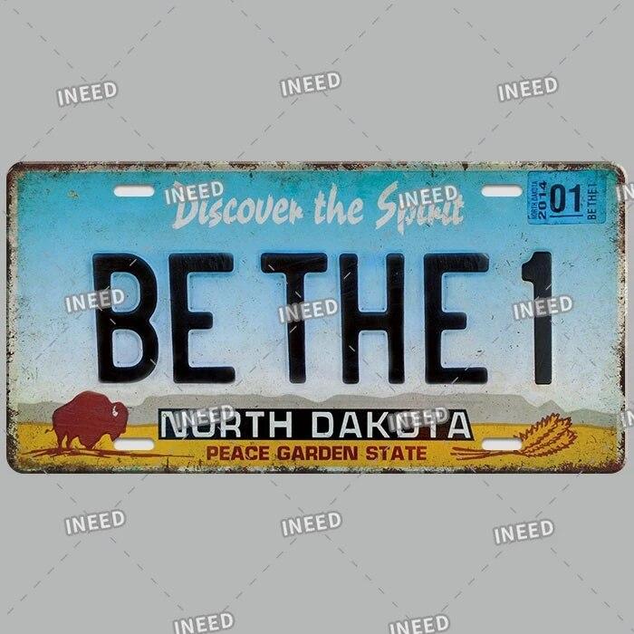 American States Metal Tin Signs Vintage Poster California Florida New Jersey Texas Hawaii Metal Plates Pub Club Bar Wall Decor