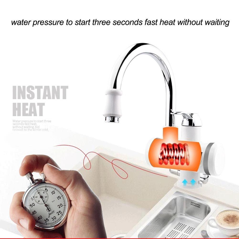 220V IPX4 Instant Electric Faucet Tap Hot Water Heater LED Display Bathroom Kitchen Under Inflow/Lateral Inflow 3000W