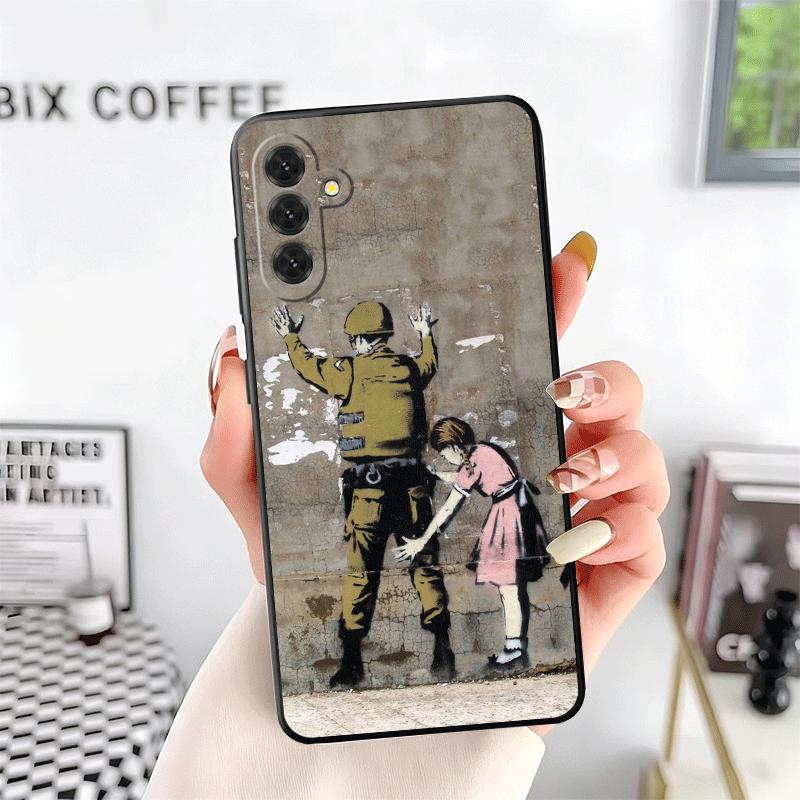 B-Banksy Art Graffiti Artist Soft Phone Case for Samsung A17 A37 A57 A16 A26 A36 A56 A15 A25 A35 A55 A14 A24 A34 A54 A13 A23 A33