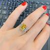 Jewelry Color Treasure Popular Simulation Yellow Diamond Retro Women'S Ring Simple Personalized Jewelry