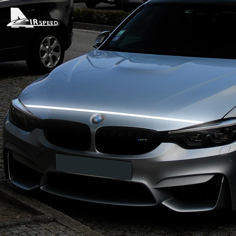 Car LED Hood Light Dynamic Daytime Running Light Strips For BMW F30 2013-2018 Flexible Waterproof 12V DRL Atmosphere Lamp Decal