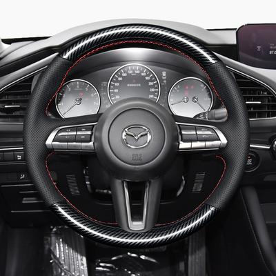 Кожа для Mazda 3 Axela - CX-30 CX30 EV CX-50 CX50 Ручная sewing Накладка на руль автомобиля Аксессуары для интерьера автомобиля