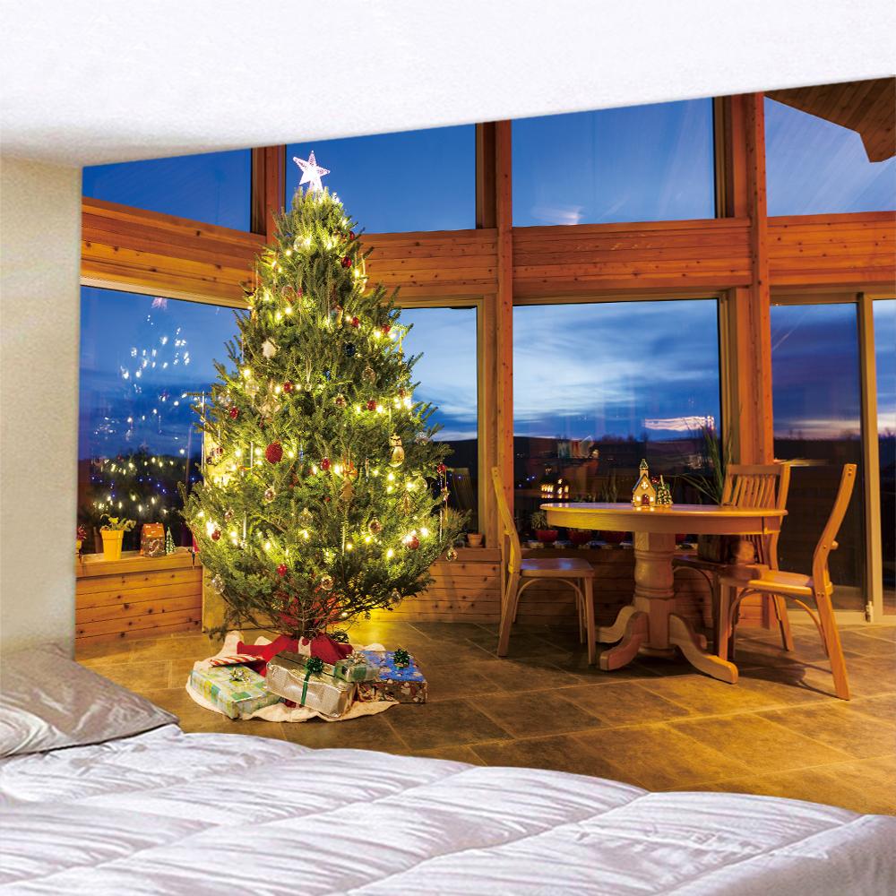 Новый год Рождество домашний гобелен психоделическая сцена настенный богемный фон ткань украшение стены