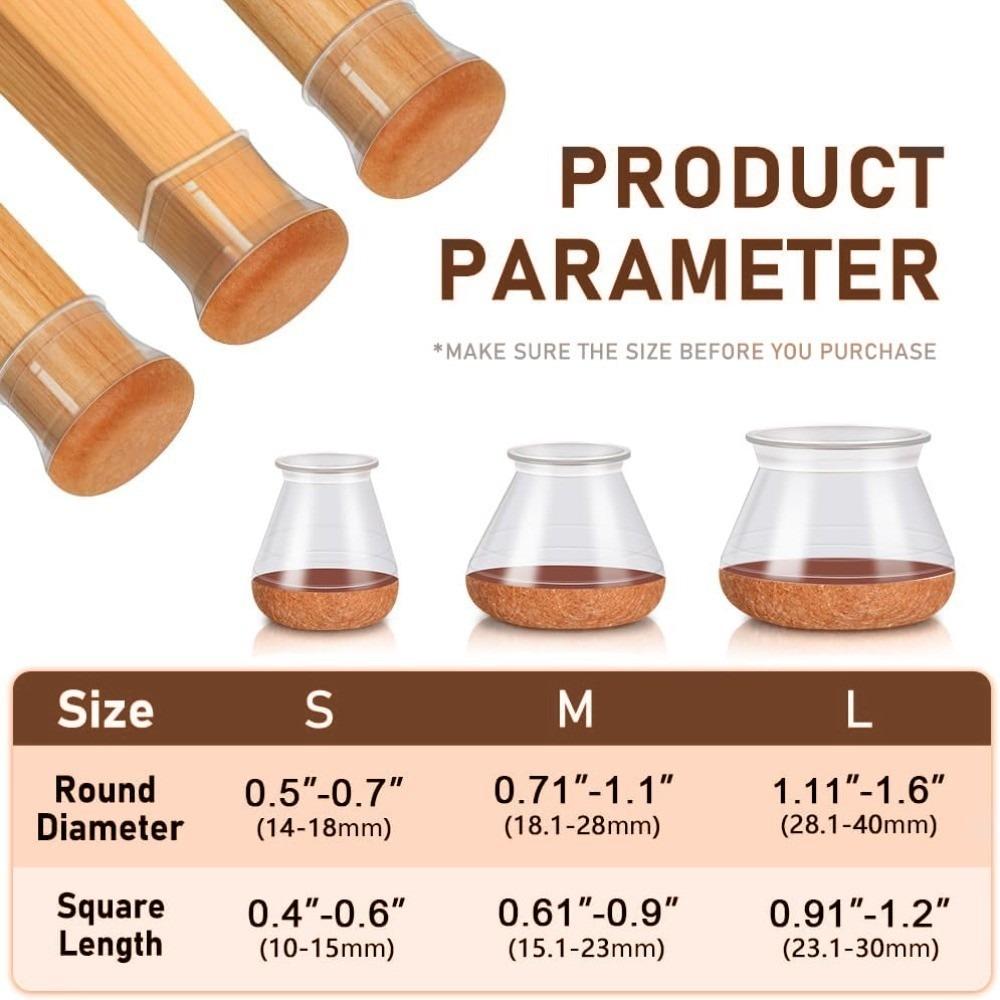 4-16 шт. прозрачные защитные колпачки для ножек стульев и столов, круглые колпачки для ножек мебели, напольные ползунки, нескользящие, с войлочными накладками