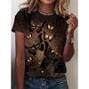 Butterfly Pattern T-Shirt For Women Flower Insects 3D Printed Tees Summer Loose Tops Short Sleeves Personality O-Neck T Shirts
