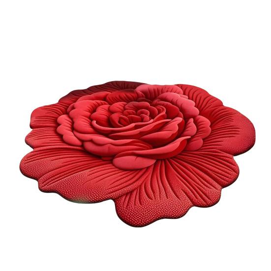 Floor Mat 3D Floral Design Non-Slip Dot-Embossed Backing Quick-Drying Plush Carpet Soft Comfort Bath Rug Home Decor
