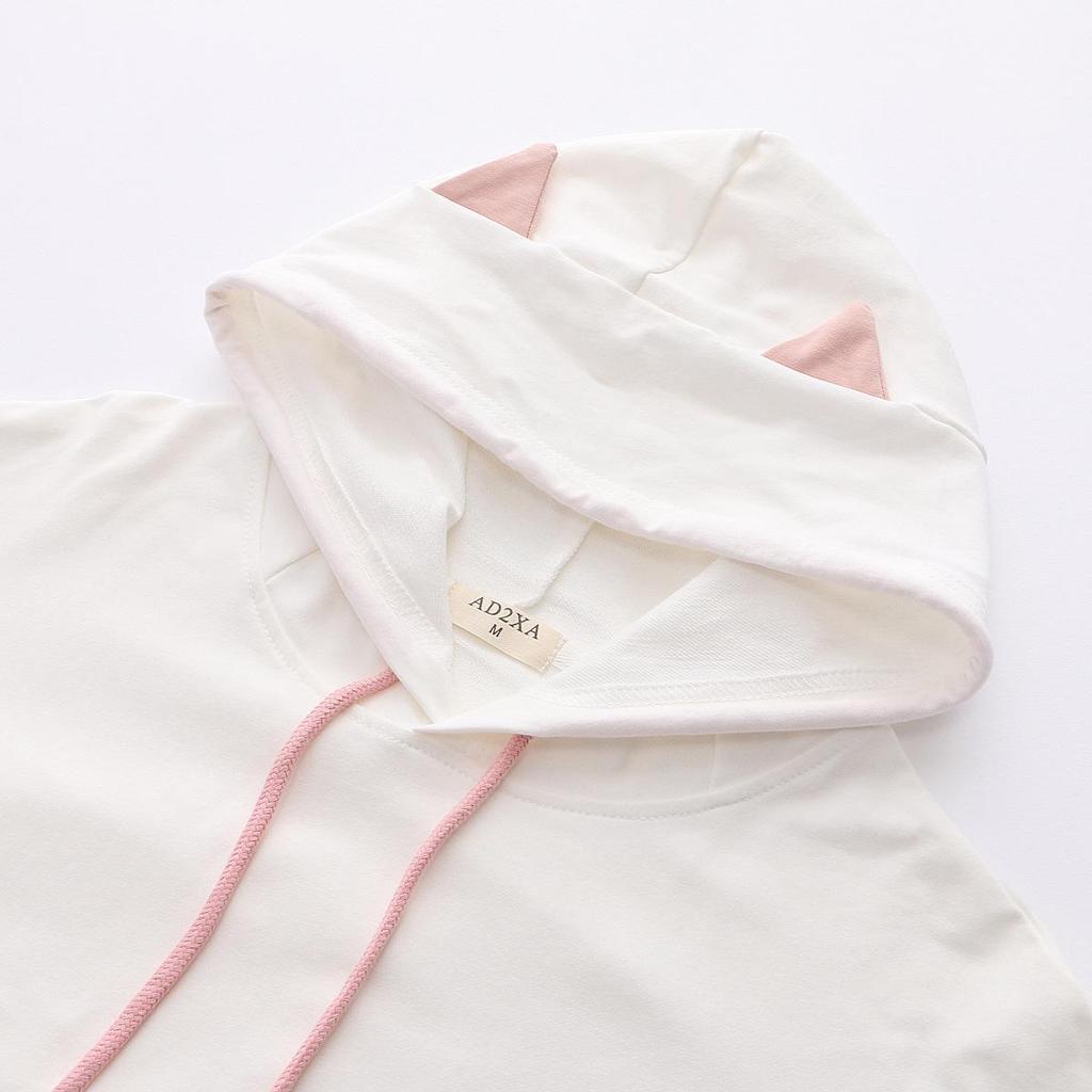 Толстовки в стиле аниме с рогами, женский студенческий топ, толстовка, японская студенческая толстовка с капюшоном и большим карманом с принтом